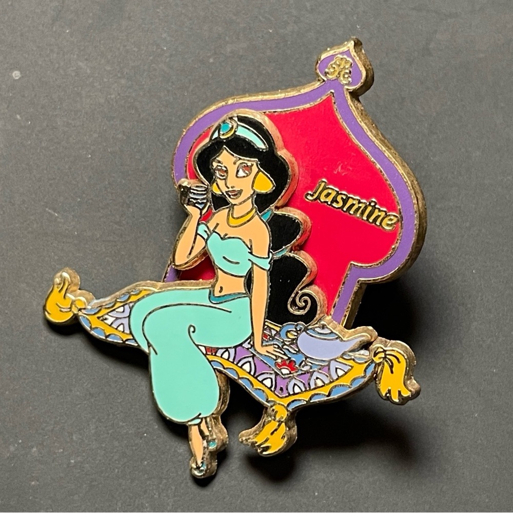 Princess Jasmine Sliding Flying Carpet Vintage Retired Disney Enamel Trading Pin